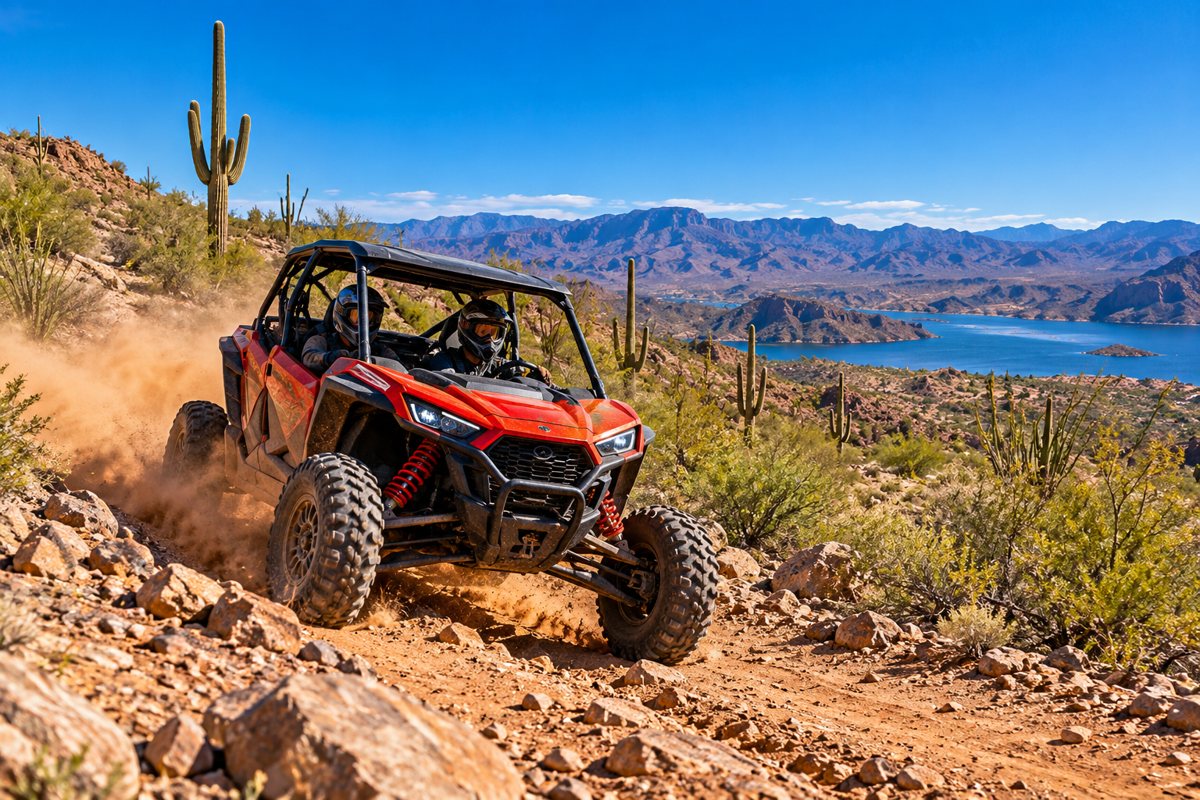 UTV on an Arizona desert trail